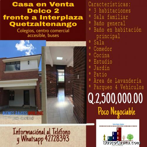 Casa en Venta Delco 2 Zona 9 Quetzaltenango 