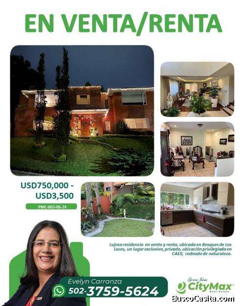 En Venta y Renta Casa en Condominio en Bosques de las Luces, CAES