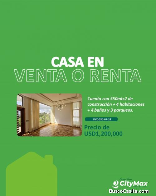 Casa en Venta o Renta en Altos de Montebello Guatemala