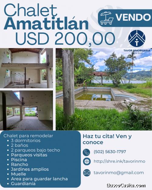 Chalet en Amatitlan a orilla del Lago para remodelar