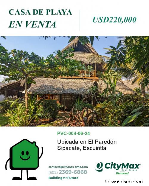 Casa de Playa en Venta en El Paredón Sipacate Escuintla