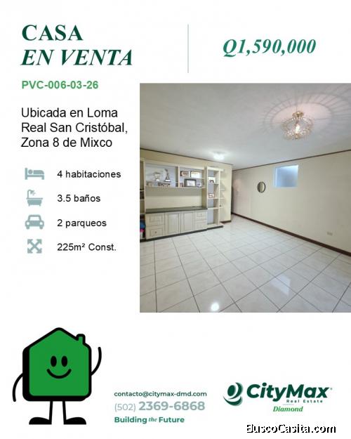 Casa en Venta en Loma Real San Cristobal Zona 8 de Mixco
