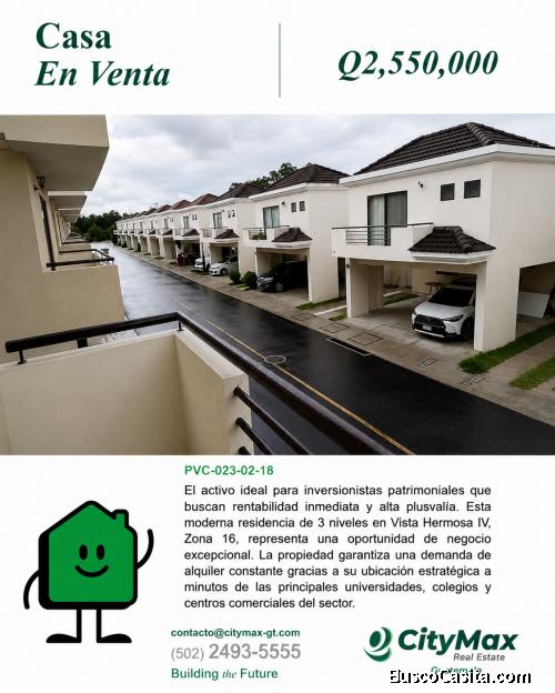 Casa en Venta en Vistas De San Isidro Zona 16 INVERSIÓN