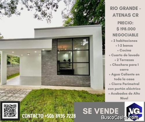 VENTA DE HERMOSA CASA EN RIO GRANDE DE ATENAS 