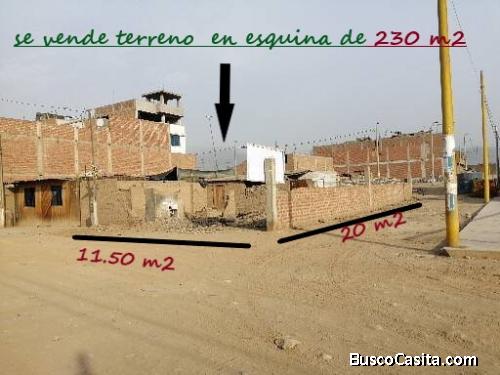 venta de terreno 230 m2 en carabayllo en toda una esquina av san juan ovalo puente piedra	