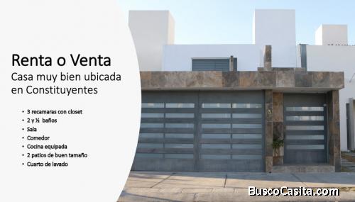 Venta o Renta Casa con Excelente Ubicación en Paseo Constituyentes. Zona Segura.