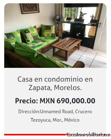 Casa en Condominio ubicado en el Crucero de Tezoyuca; Morelos