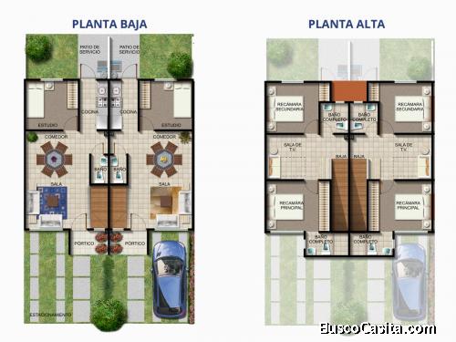 casas de 2pisos y 3 habitaciones