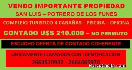 vendo complejo de cabañas en san luis