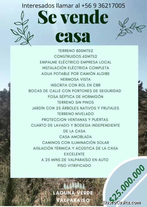 Vendo hermosa cabaña laguna Verde