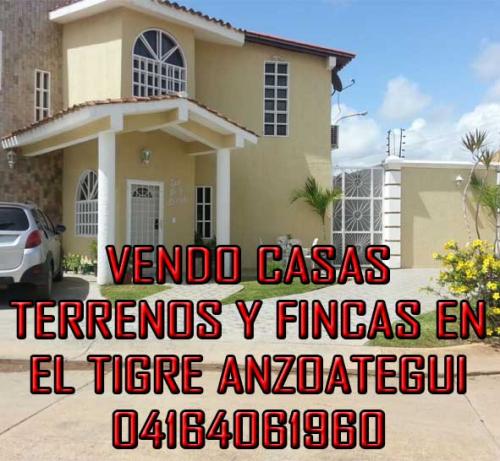 VENDO CASAS TERRENOS Y FINCAS EN EL TIGRE ANZOATEGUI