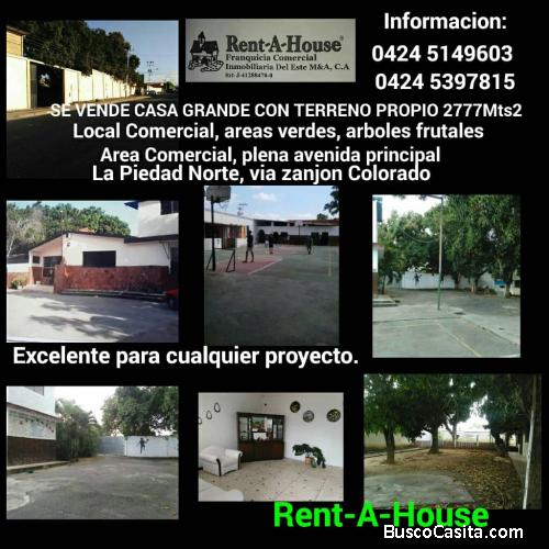 VENTA CASA GRANDE CON LOCAL COMERCIAL TERRENO PROPIO LA PIEDAD NORTE PALAVECINO ESTADO LARA.
