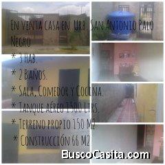 SE VENDE CASA EN PALO NEGRO