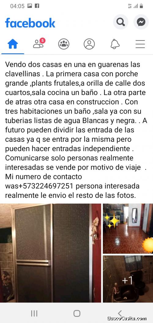 Venta dos casas en una