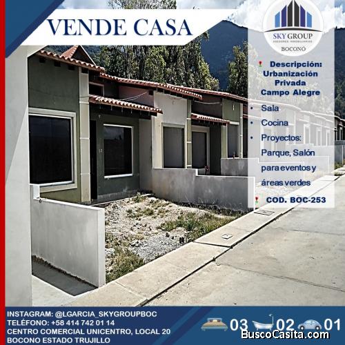 SKY GROUP BOCONO VENDE CASA EN URB PRIVADA