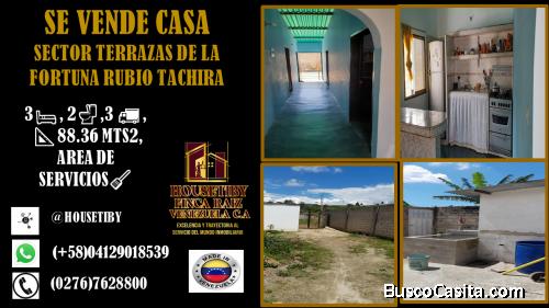 VENDO CASA EN TERRAZAS DE LA FORTUNA RUBIO TACHIRA