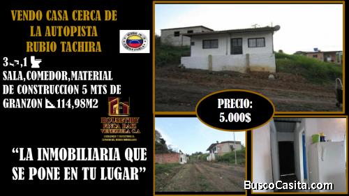 VENDO CASA ECONOMICA EN RUBIO TACHIRA