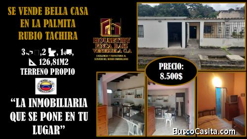 VENDO BELLA CASA EN LA PALMITA RUBIO TACHIRA