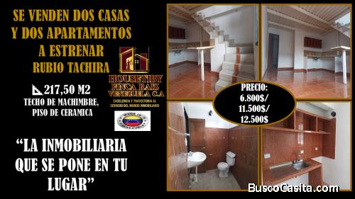 VENDO CASA A ESTRENAR Y CON SISTEMA DE FINANCIAMIENTO EN EL POBLADO RUBIO TACHIRA