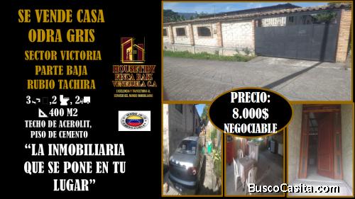 VENDO CASA EN OBRA GRIS VICTORIA DE BRAMON PARTE BAJA RUBIO TACHIRA