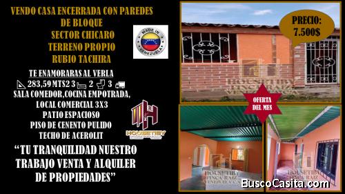 VENDO BELLA CASA CON PEQUEÑO LOCAL IDEAL PARA BODEGA RUBIO TACHIRA