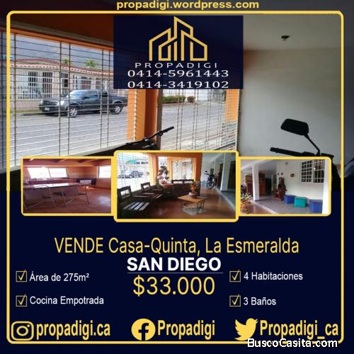 Casa-Quinta 1 planta Urbanización La Esmeralda, San Diego, Carabobo