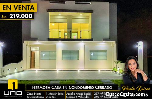 HERMOSA CASA EN VENTA EN CONDOMINIO CERRADO