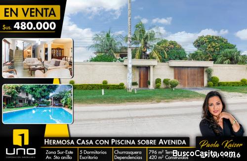hermosa casa con piscina en venta