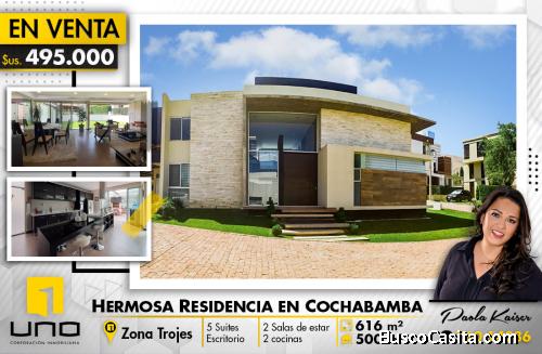 Hermosa casa en venta tiquipaya Trojes