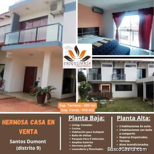 CASA EN VENTA ZONA SUR SANTOS DUMONT (DISTRITO 9)