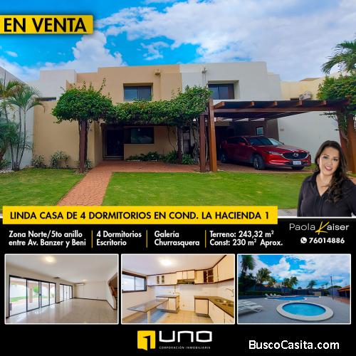 casa en venta, condominio privado, zona norte, santa cruz