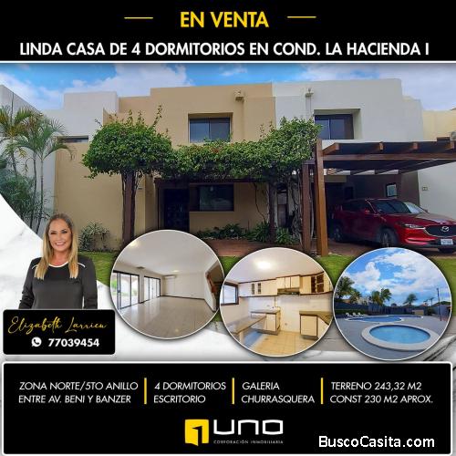Casa en venta zona norte en condominio La Hacienda 1