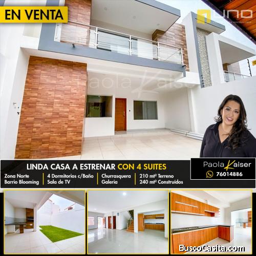 Linda casa en venta, 4 suites en la zona norte de santa cruz bolivia