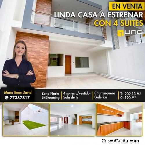 Casa a estrenar, 4 dormitorios cvestidor y balcon, Zona Norte