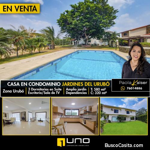 Linda casa en venta, Condominio Jardines del Urubo