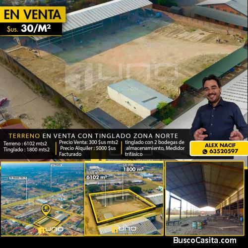 Venta de terreno con galpón y oficinas zona norte inmediaciones Av. Banzer