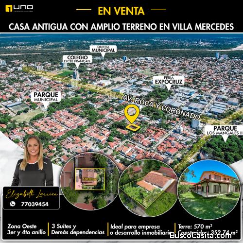 Casa antigua con amplio terreno en venta zona oeste Villa Mercedes