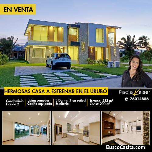 Hermosas casas a estrenar en Condominio, Zona Urubo