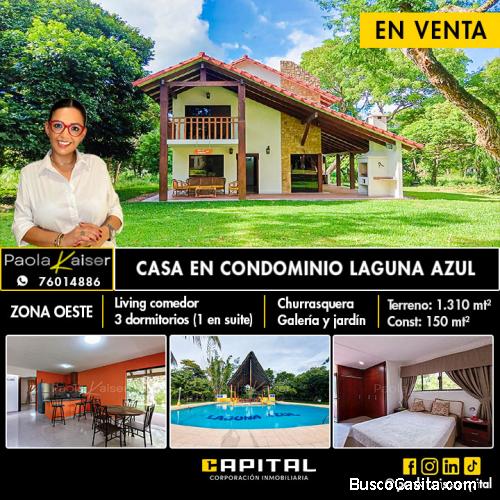 Casa amoblada en venta, Condominio Laguna azul
