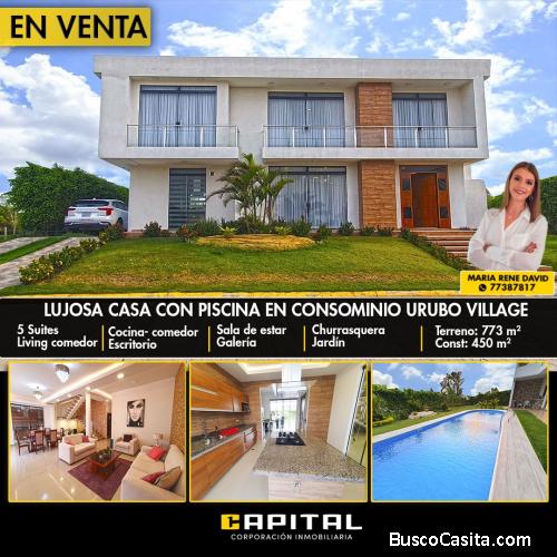 CASA LUJOSA CON PISCINA EN CONDOMINIO URUBO VILLAGE!!