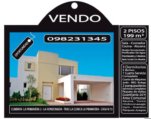 VENDO CASA CUMBAYA LA PRIMAVERA 2 QUITO TUMBACO