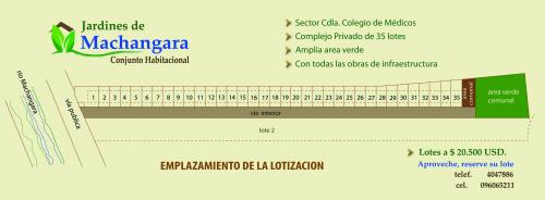 Lotes de venta a $20.500 en el conjunto Jardines de Machangara