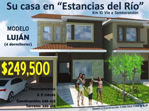 VENDO CASA 246 M2 EN ESTANCIAS DEL RIO - SAMBORONDON 