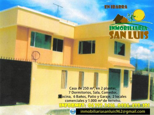 CASA Y TERRENO EN IBARRA SECTOR NATABUELA 