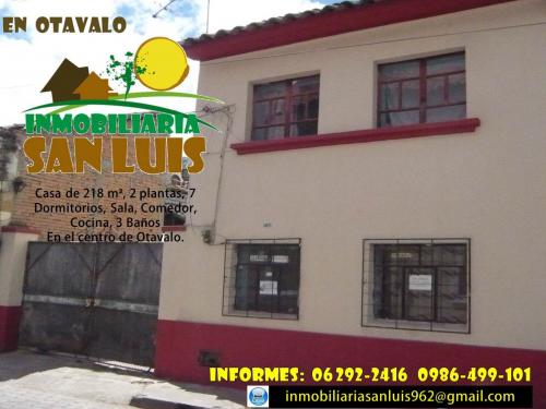 CASA EN PLENO CENRTO DE OTAVALO DE 218 m²