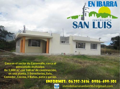 CASA EN IBARRA, SECTOR DE CANANVALLE, CERCA AL PENSIONADO ATAHUALPA.