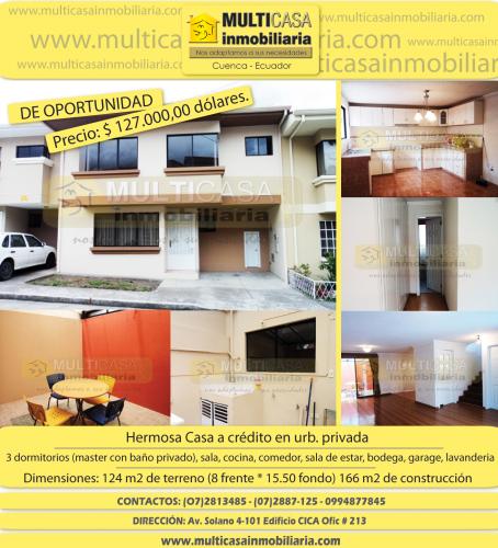 MulticasaInmobiliaria vende hermosa casa en ur. privada sector (vista linda)