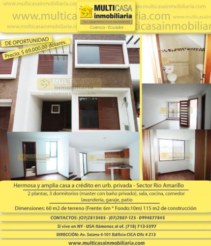 MulticasaInmobiliaria vende hermosa casa urb. privada (Rio Amarillo)