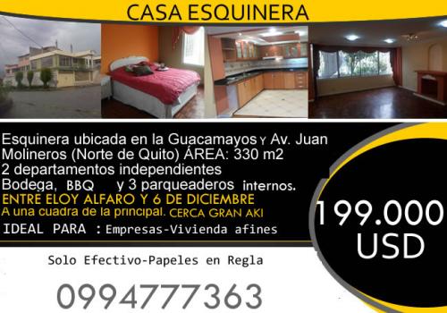 Casa Norte de Quito Ideal Empreas Vivienda  199.000   CEL.- 0985813087