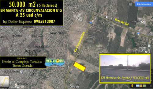 TERRENO DE VENTA EN MANTA 50.000 M2   MANABI  0985813087